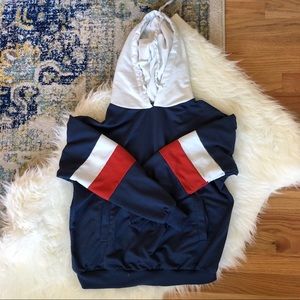 Red white and blue sweatshirt